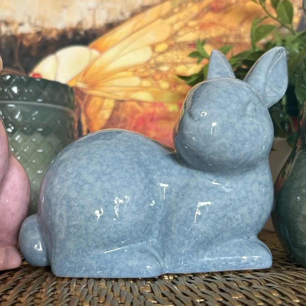 🆕3 Pastel Ceramic Bunnies - Picture 5 of 9